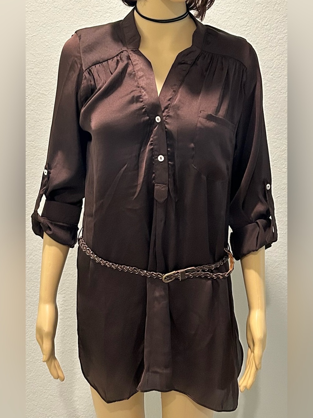 Hot & Delicious Chocolate Brown Satin Tunic